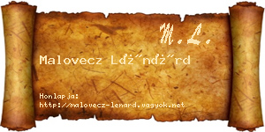 Malovecz Lénárd névjegykártya